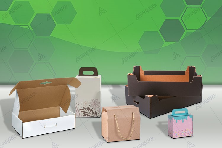 جعبه و کارتن دسته دار بسته بندی از جنس مقوا تا کنفی و پلاستیکی